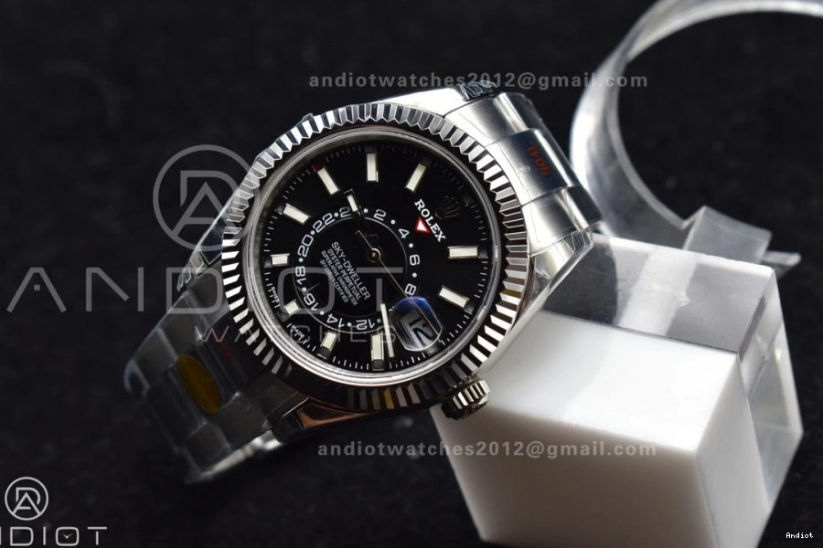 Oyster Noob Skydweller A23J Black SS Edition Bracelet Dial Best on SS 0203